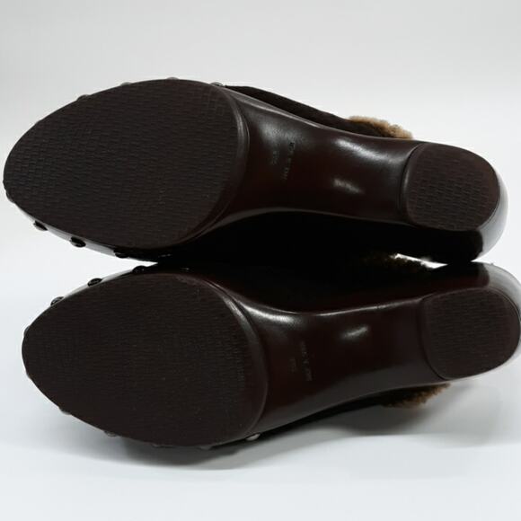 Stuart Weitzman‎ Brown Suede Fur Lined Mules 8M - Picture 11 of 13